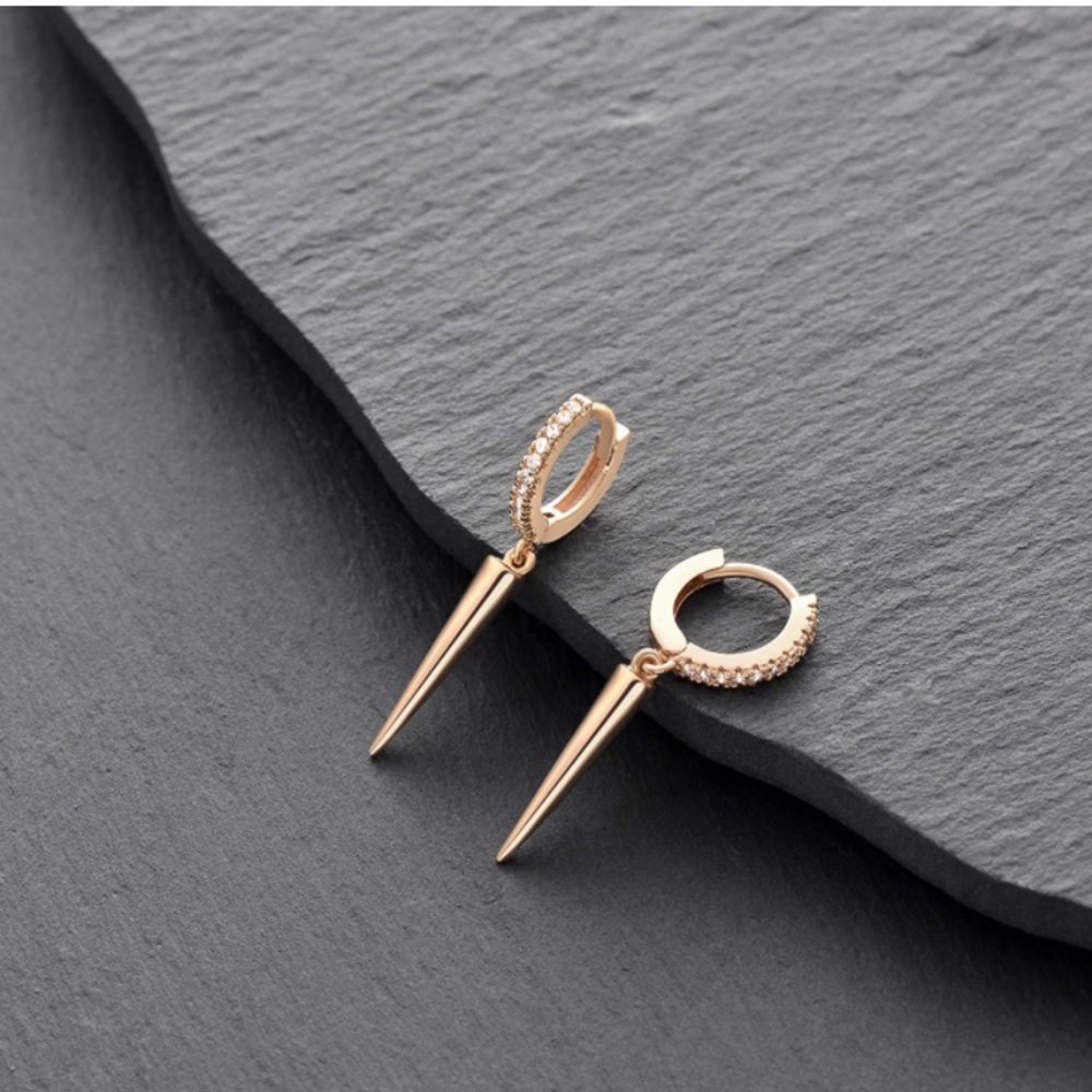 Spike Gold Drop Earrings